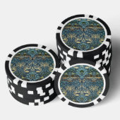 William Morris Pauw en Draak geweven ontwerp Poker Chips (Opstapeling)