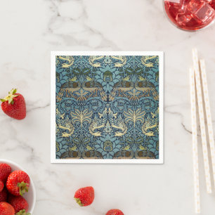 William Morris Pauw en Draak geweven ontwerp Servet
