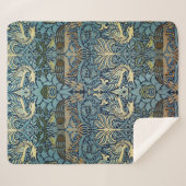 William Morris Pauw en Draak geweven ontwerp Sherpa Deken (Voorkant (horizontaal))