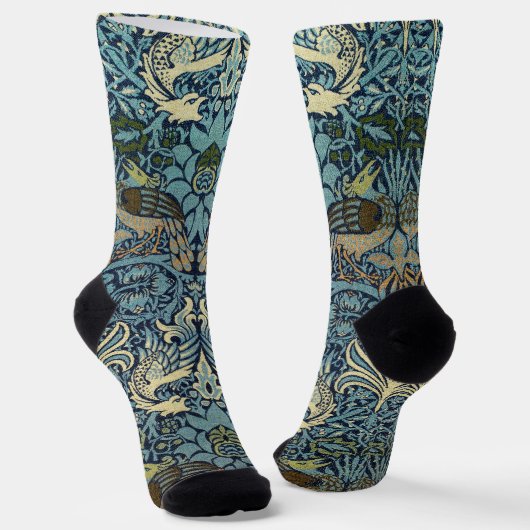 William Morris Pauw en Draak geweven ontwerp Sokken (Gebogen)