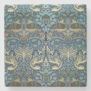 William Morris Pauw en Draak geweven ontwerp Stenen Onderzetter