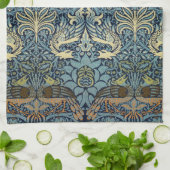 William Morris Pauw en Draak geweven ontwerp Theedoek (Gevouwen)