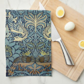 William Morris Pauw en Draak geweven ontwerp Theedoek (Quarter Fold)