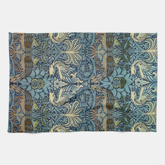 William Morris Pauw en Draak geweven ontwerp Theedoek (Horizontaal)