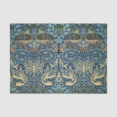 William Morris Pauw en Draak geweven ontwerp Tissuepapier (Voorkant)
