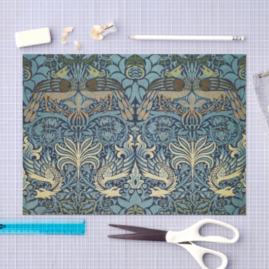 William Morris Pauw en Draak geweven ontwerp Tissuepapier (Craft)