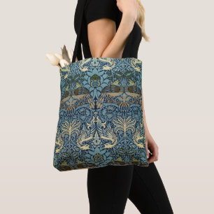 William Morris Pauw en Draak geweven ontwerp Tote Bag