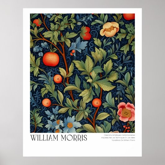 William Morris  Peach en Blossom Poster (Voorkant)