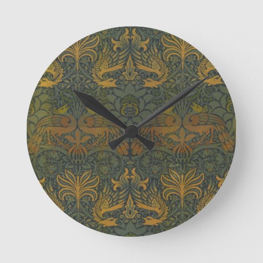 William Morris  Peacock and Dragon Ronde Klok (Voorkant)