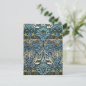 William Morris Peacock and Dragon Woven Design Briefkaart (Staand voorkant)