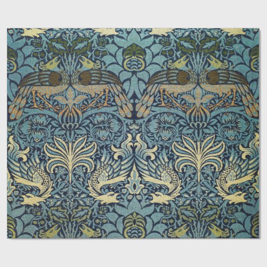 William Morris Peacock and Dragon Woven Design Cadeaupapier (Vlak)