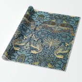 William Morris Peacock and Dragon Woven Design Cadeaupapier (Uitgerold)