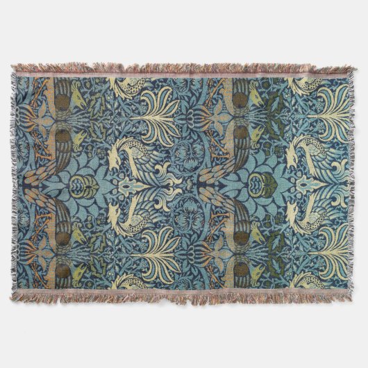 William Morris Peacock and Dragon Woven Design Deken (Voorkant)