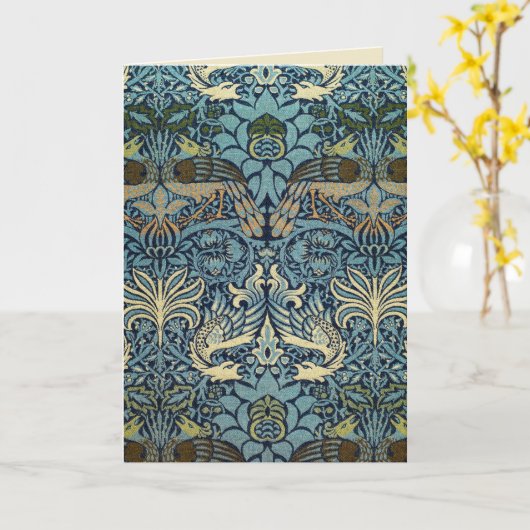 William Morris Peacock and Dragon Woven Design Kaart (Gele Bloem)