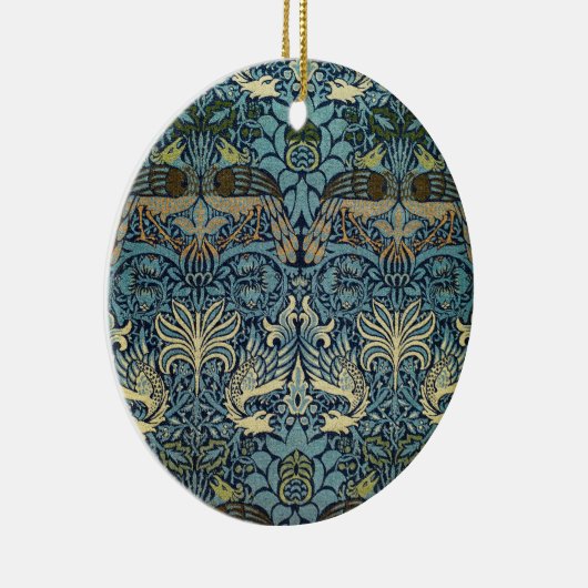 William Morris Peacock and Dragon Woven Design Keramisch Ornament (Rechts)