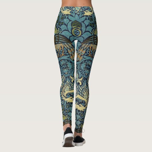 William Morris Peacock and Dragon Woven Design Leggings (Achterkant)
