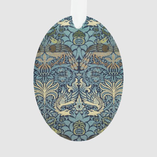 William Morris Peacock and Dragon Woven Design Ornament (achterkant)