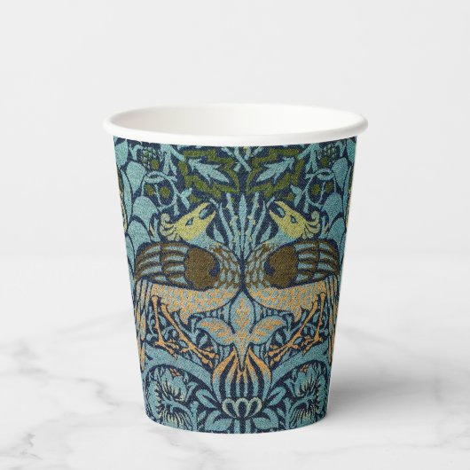 William Morris Peacock and Dragon Woven Design Papieren Bekers (Achterkant)