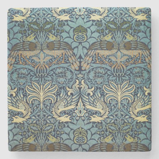 William Morris Peacock and Dragon Woven Design Stenen Onderzetter (Voorkant)