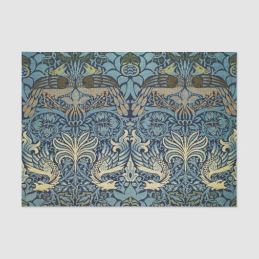 William Morris Peacock and Dragon Woven Design Tissuepapier (Voorkant)