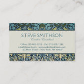 William Morris Peacock and Dragon Woven Design Visitekaartje (Achterkant)