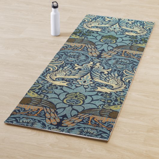William Morris Peacock and Dragon Woven Design Yogamat (In situ)