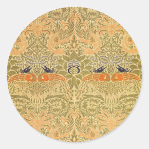 William Morris Peacock Dragon Vintage Kunst Ambach Ronde Sticker