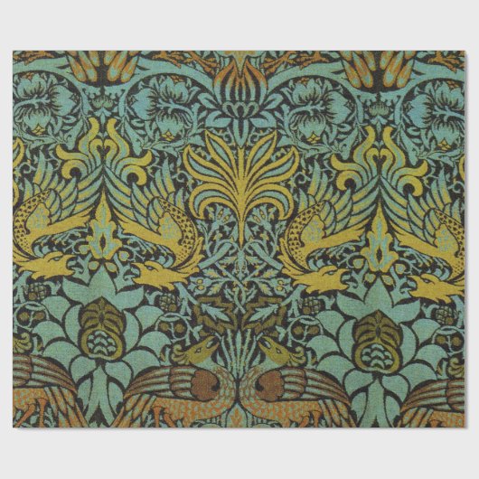 William Morris Peacock Dragon Wallpaper Cadeaupapier (Vlak)