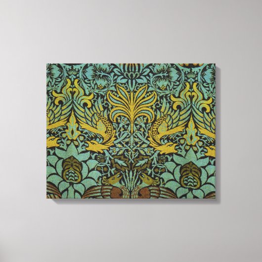 William Morris Peacock Dragon Wallpaper Canvas Afdruk (Voorkant)