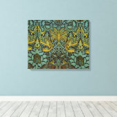 William Morris Peacock Dragon Wallpaper Canvas Afdruk (Insitu (Houten vloer))