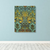 William Morris Peacock Dragon Wallpaper Canvas Afdruk (Insitu (Houten vloer))