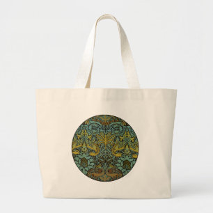 William Morris Peacock Dragon Wallpaper Grote Tote Bag