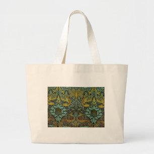 William Morris Peacock Dragon Wallpaper Grote Tote Bag