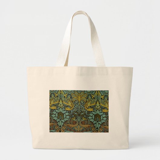 William Morris Peacock Dragon Wallpaper Grote Tote Bag (Voorkant)