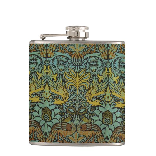 William Morris Peacock Dragon Wallpaper Heupfles (Voorkant)