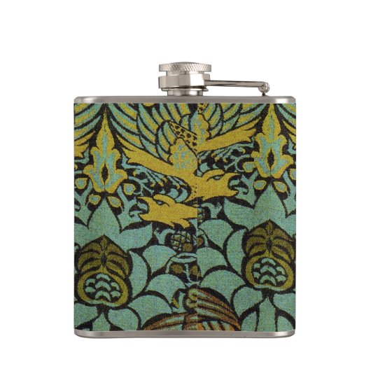 William Morris Peacock Dragon Wallpaper Heupfles (Achterkant)