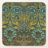 William Morris Peacock Dragon Wallpaper Kartonnen Onderzetters (Voorkant)
