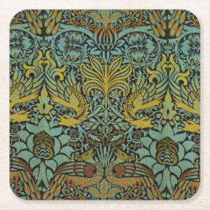 William Morris Peacock Dragon Wallpaper Kartonnen Onderzetters