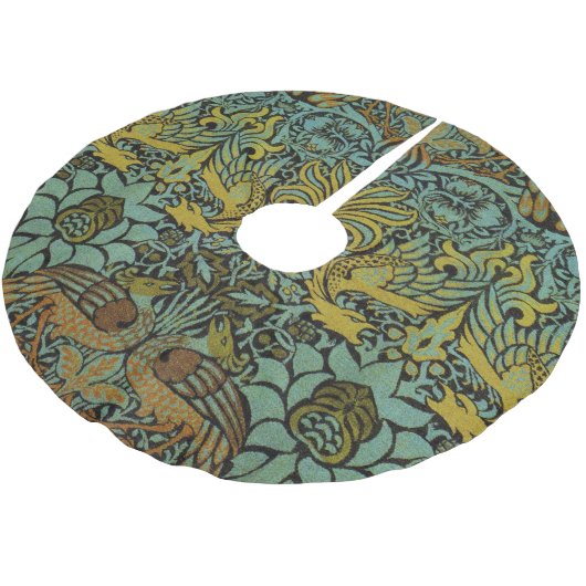 William Morris Peacock Dragon Wallpaper Kerstboom Rok (Gekanteld)