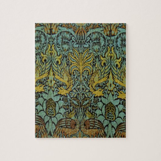 William Morris Peacock Dragon Wallpaper Legpuzzel (Verticaal)