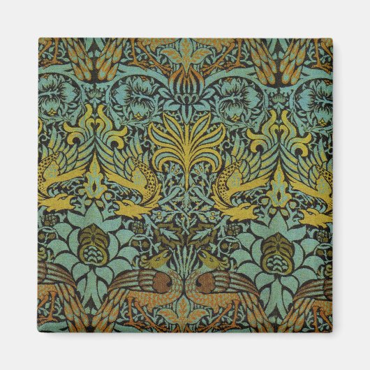 William Morris Peacock Dragon Wallpaper Magneet (Voorkant)