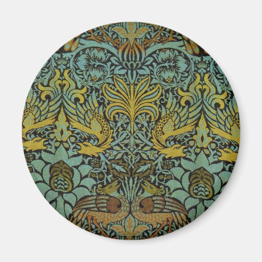 William Morris Peacock Dragon Wallpaper Magneet (Voorkant)