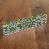 William Morris Peacock Dragon Wallpaper Naambordje (Zijkant)