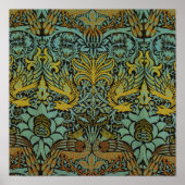 William Morris Peacock Dragon Wallpaper Poster (Voorkant)