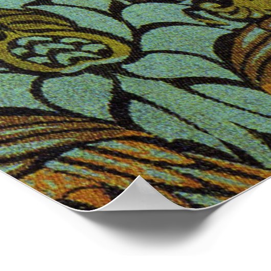 William Morris Peacock Dragon Wallpaper Poster (Hoek)