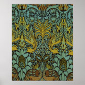William Morris Peacock Dragon Wallpaper Poster (Voorkant)