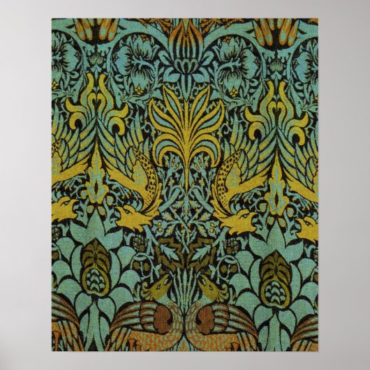 William Morris Peacock Dragon Wallpaper Poster (Voorkant)