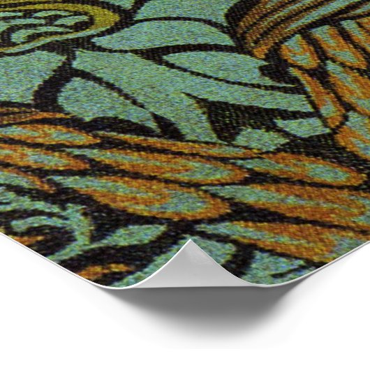 William Morris Peacock Dragon Wallpaper Poster (Hoek)