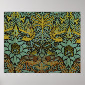 William Morris Peacock Dragon Wallpaper Poster (Voorkant)
