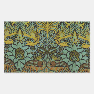 William Morris Peacock Dragon Wallpaper Rechthoekige Sticker